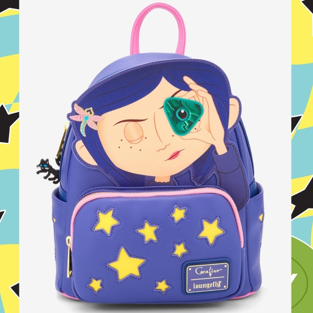 🖤💜NWT Loungefly Coraline Starry Purple Backpack🖤💜